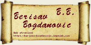 Berisav Bogdanović vizit kartica